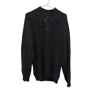 Weatherproof Black Crewneck Sweater with Classic Knit